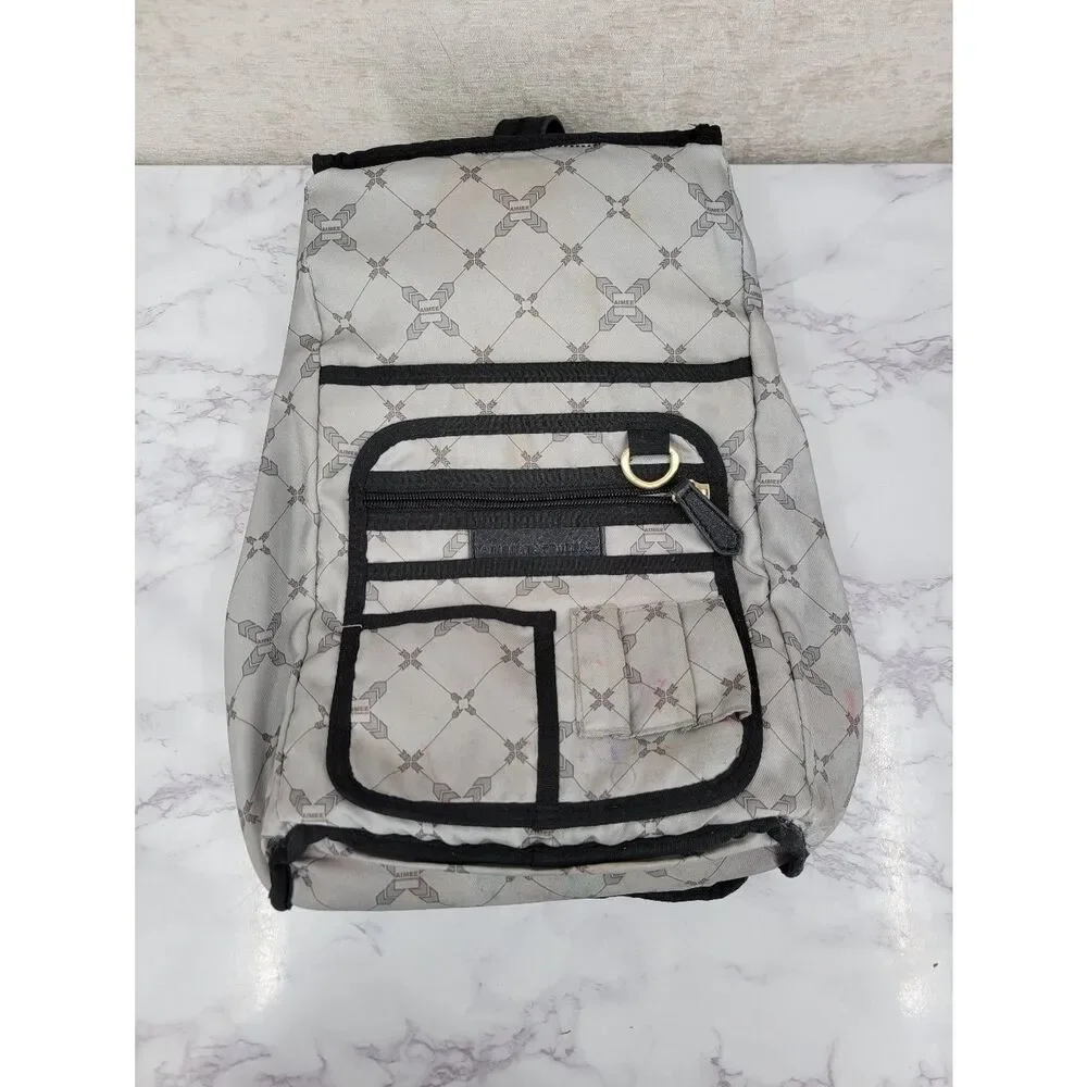Aimee Kestenberg Tamitha Black Leather Backpack with Oversized Gold Zipper